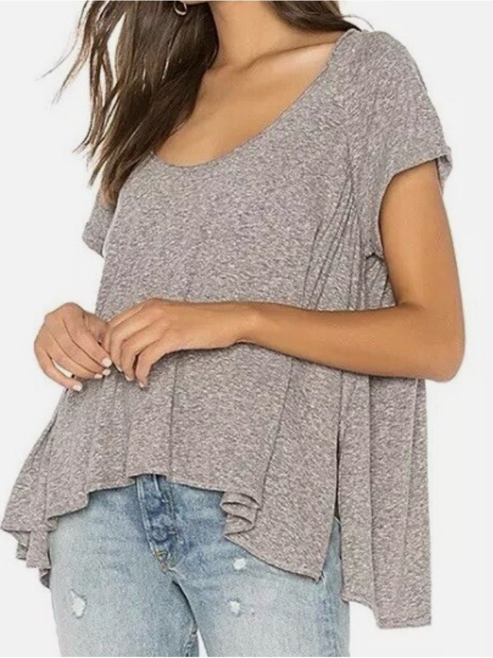 We The Free Nori Tee Scoop Neck - Grey